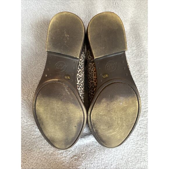 Lucky Brand Womens Baley Ankle Booties Brown Animal Print Leopard Leather 7M EUC - Picture 6 of 8